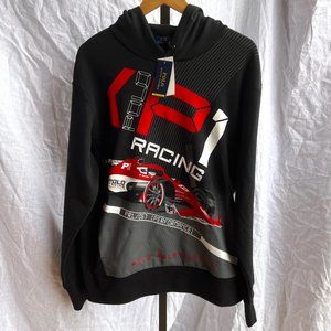 Polo Ralph Lauren Black Interlock Cotton 2021 Racing Car Pullover Hoodie
